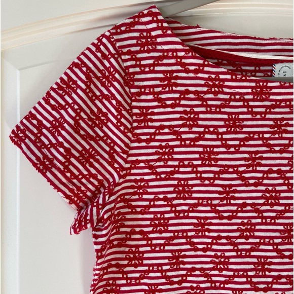 Anthropologie Postmark red embroidered eyelet tee shirt - Picture 3 of 7